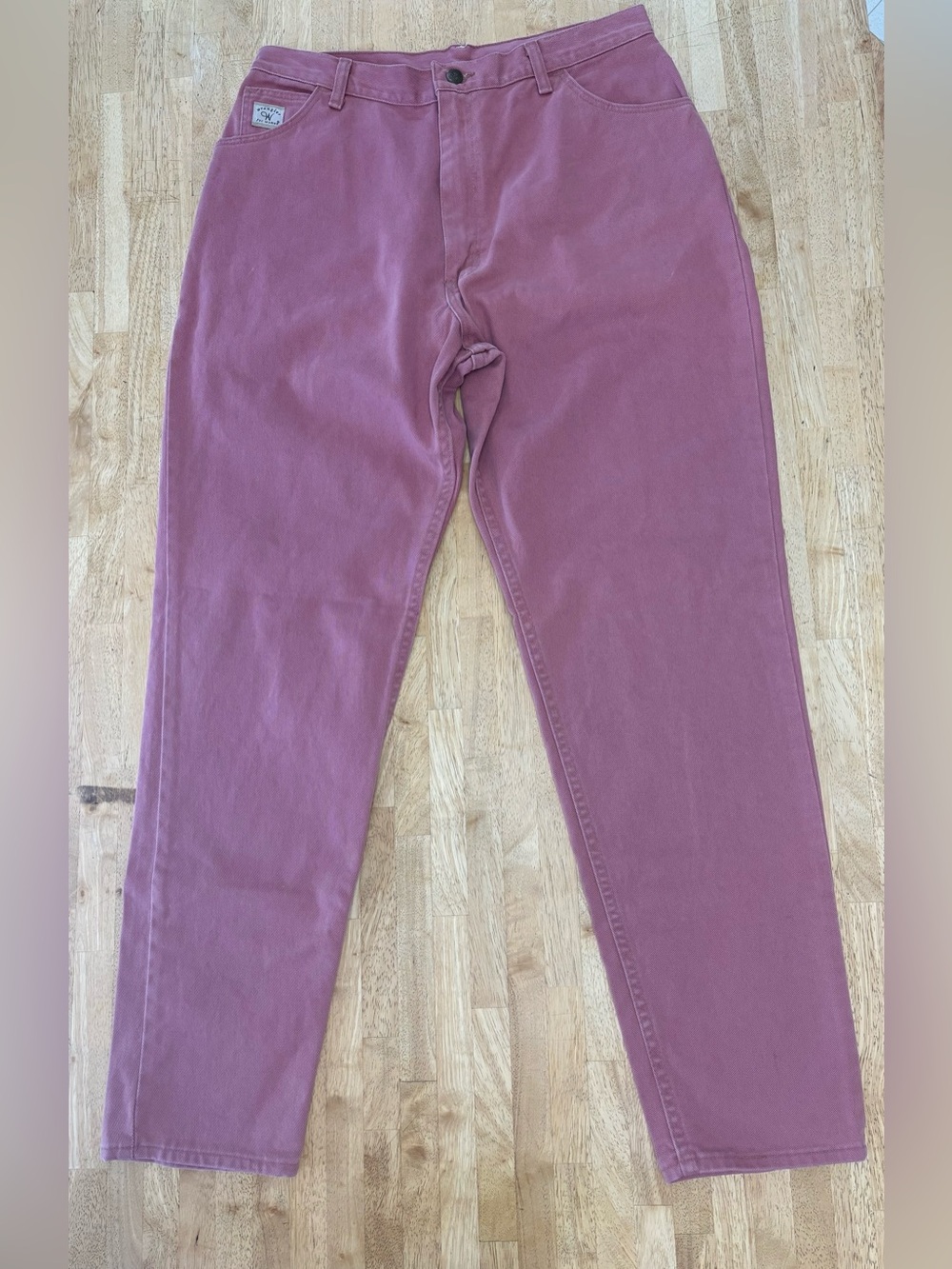 Vtg NWT Wrangler USA High Rise Relaxed Tapered Jeans 16x32 Dusty Rose Mom